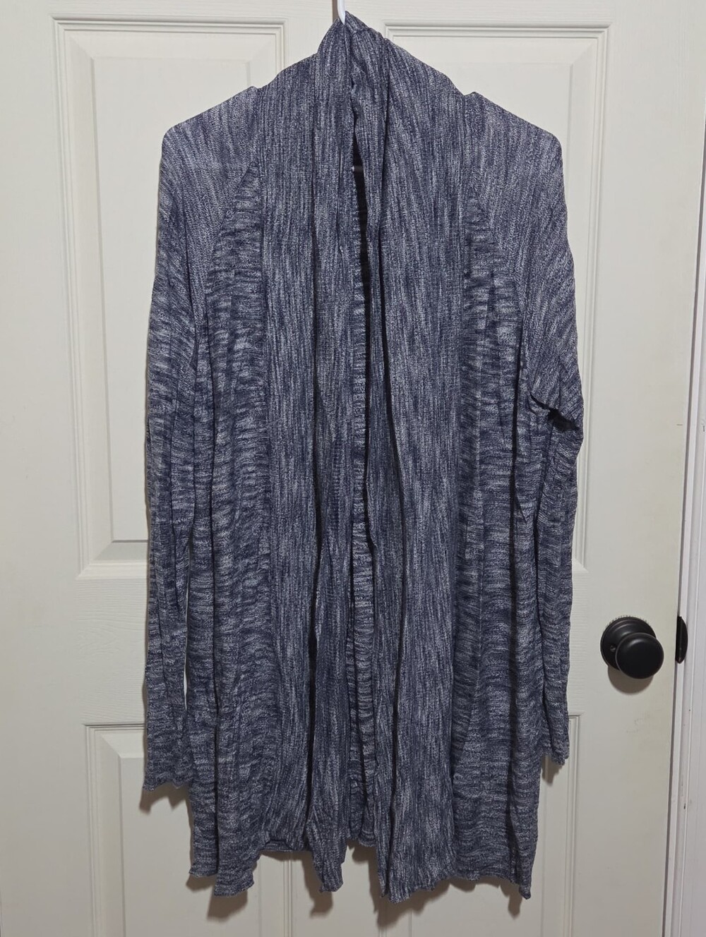 blue/white cardigan